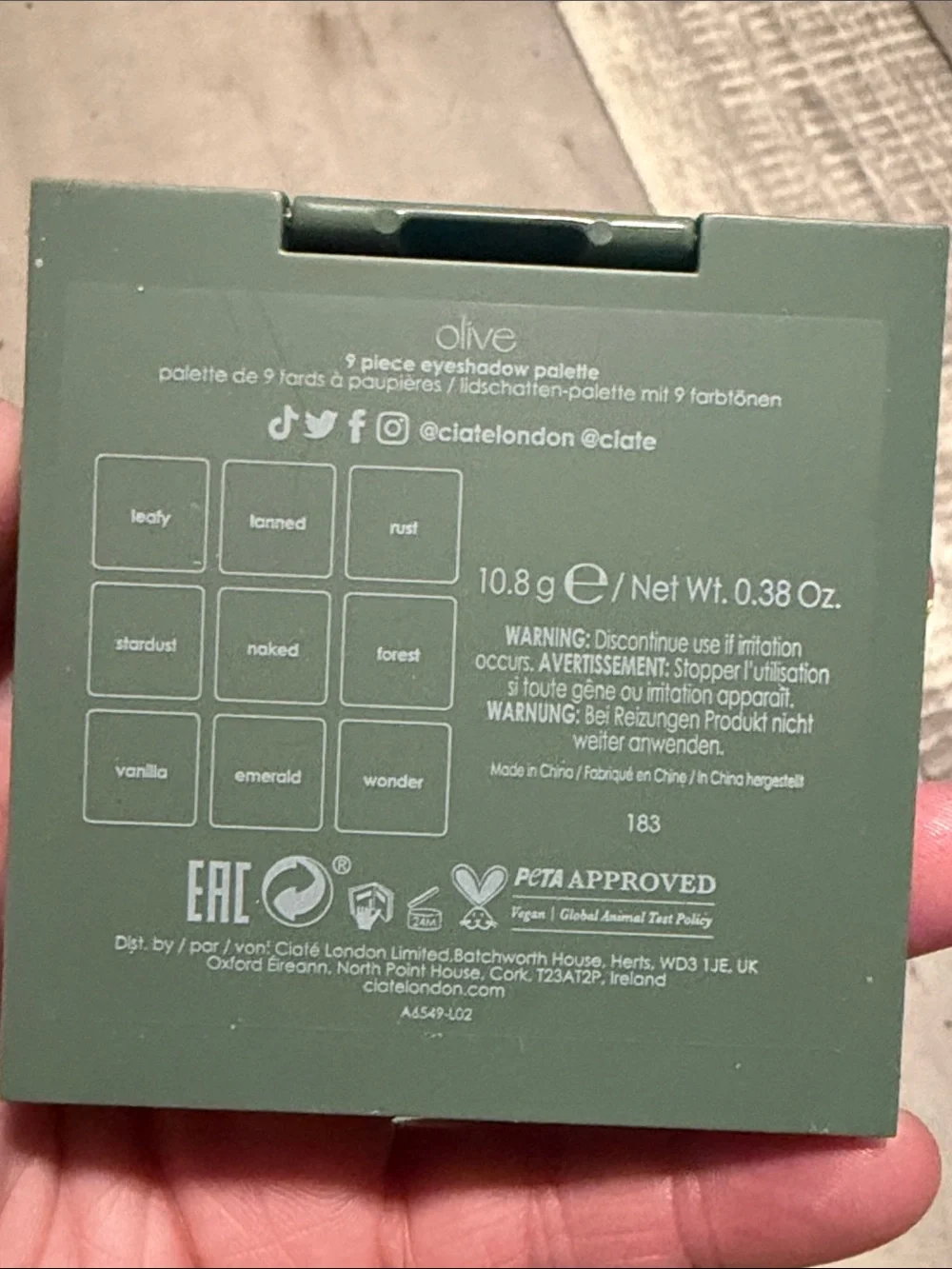 Ciaté London Olive 9-Pan Eyeshadow Palette — Green & Earth Shades